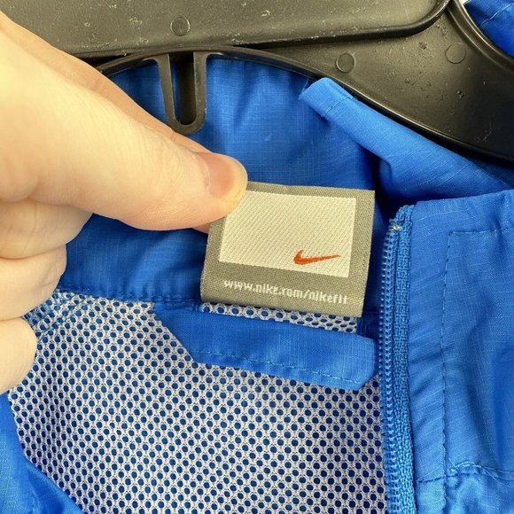 Nike Windbreaker Quarter Zip Pull Over Light Jacket Mens Size M Blue‎ Gray - Picture 7 of 14